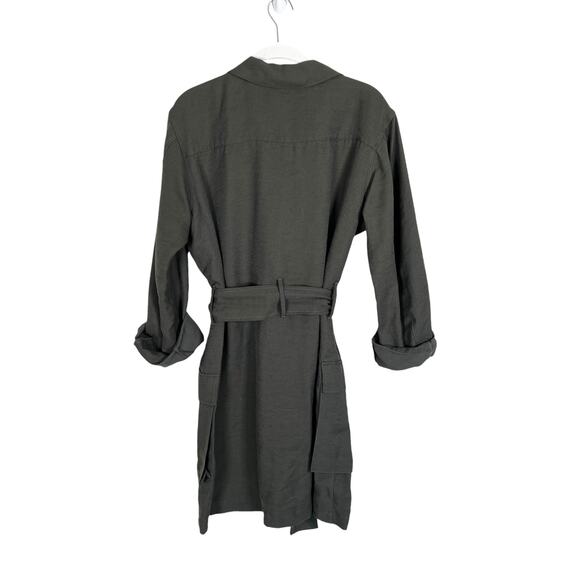 Anine Bing Kaiden Utility Mini Shirt Dress in Willow Green Women's XS NWT - Picture 6 of 12